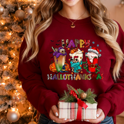  Happy HalloThanksMas Sweatshirt