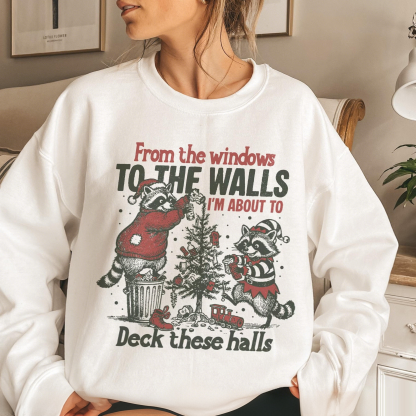 Retro Raccoon Christmas Sweatshirt