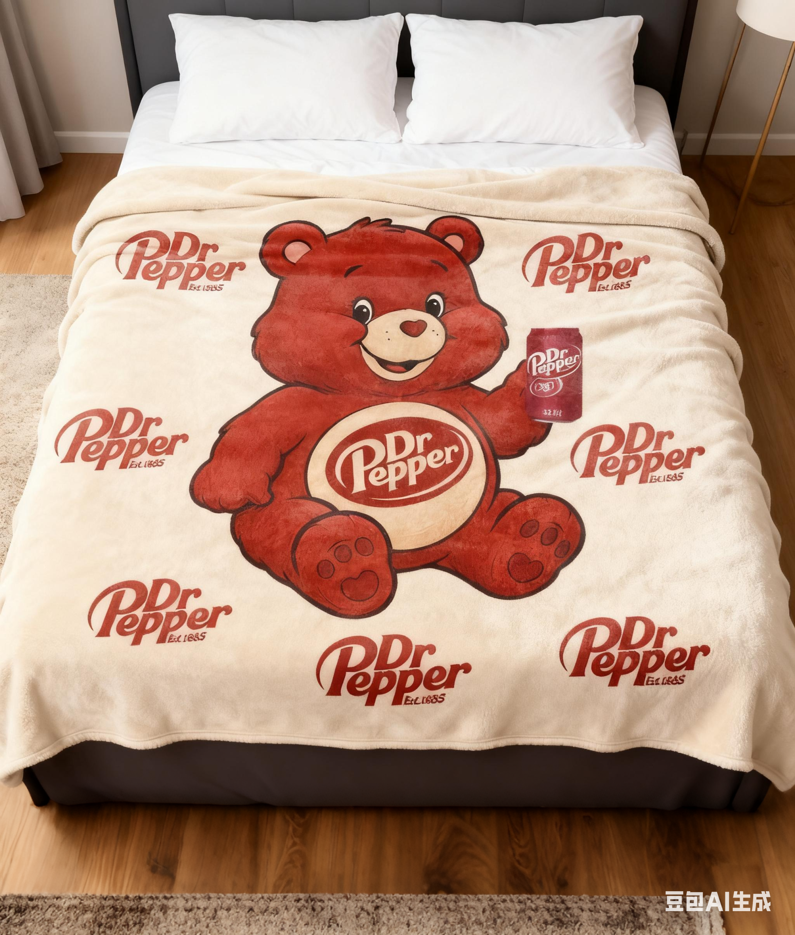 Dr Pepper Funny Bear Flannel Blanket