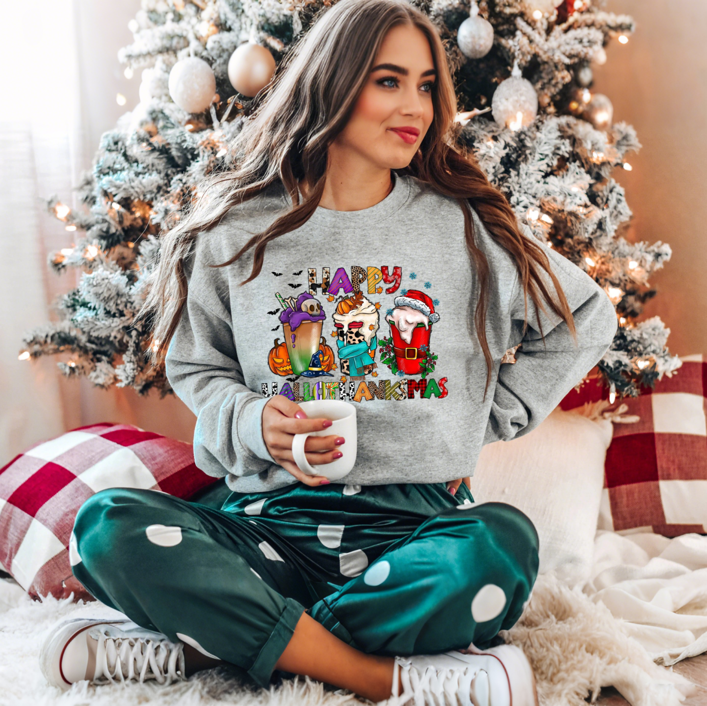 Happy HalloThanksMas Sweatshirt