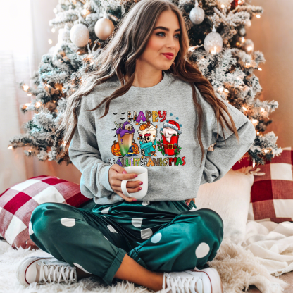  Happy HalloThanksMas Sweatshirt