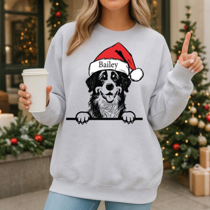Custom Santa Hat Dogs Sweatshirt