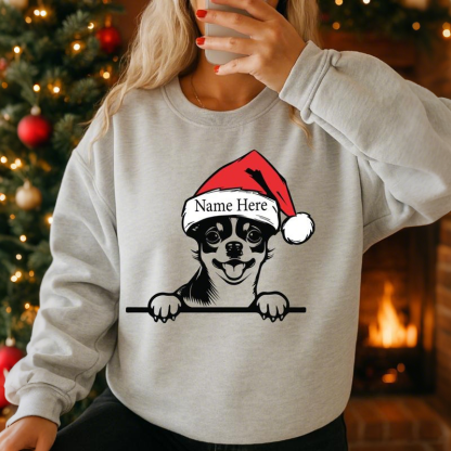 Custom Santa Hat Dogs Sweatshirt