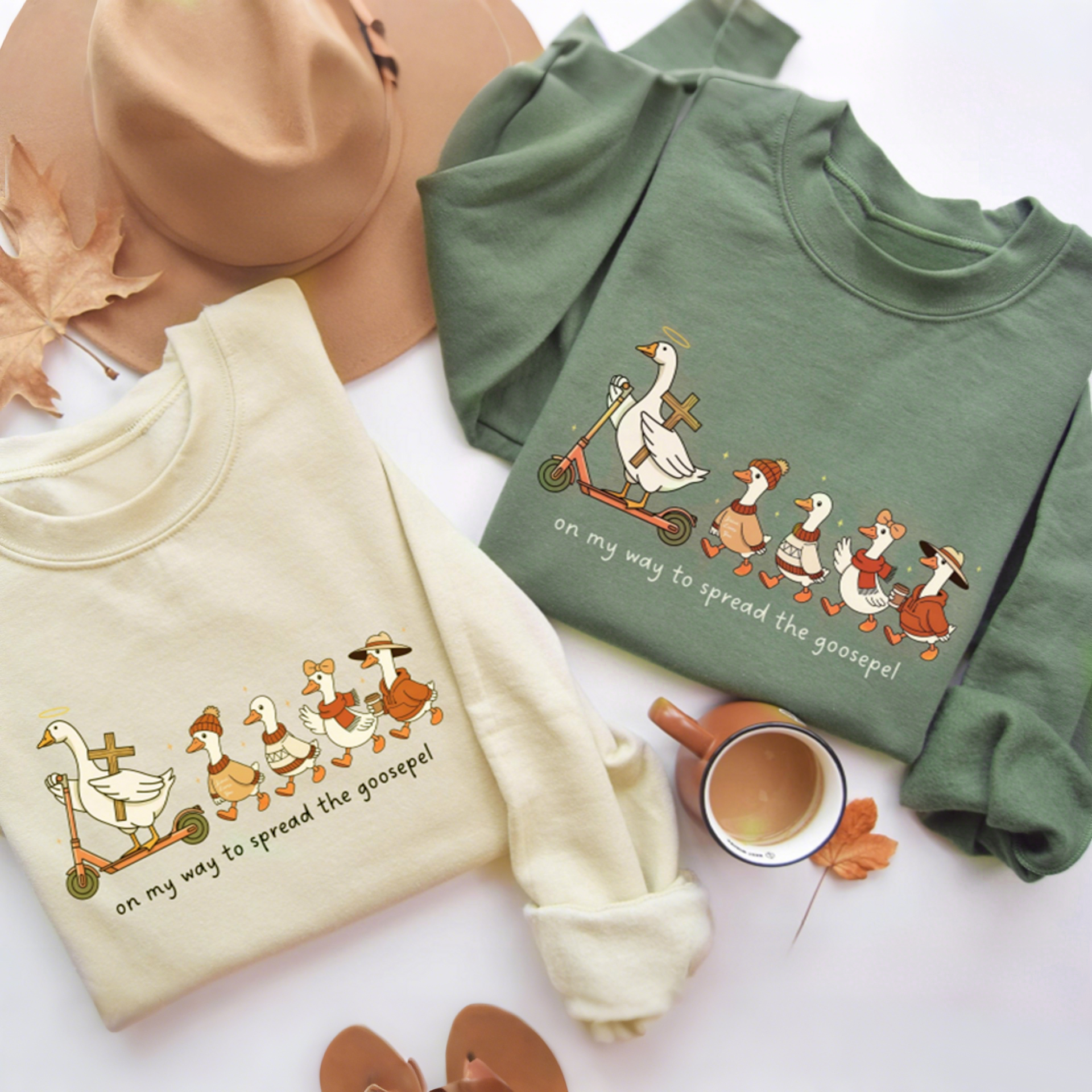 On My Way To Spread The Goosepel Christian Funny Goose Sweatshirt