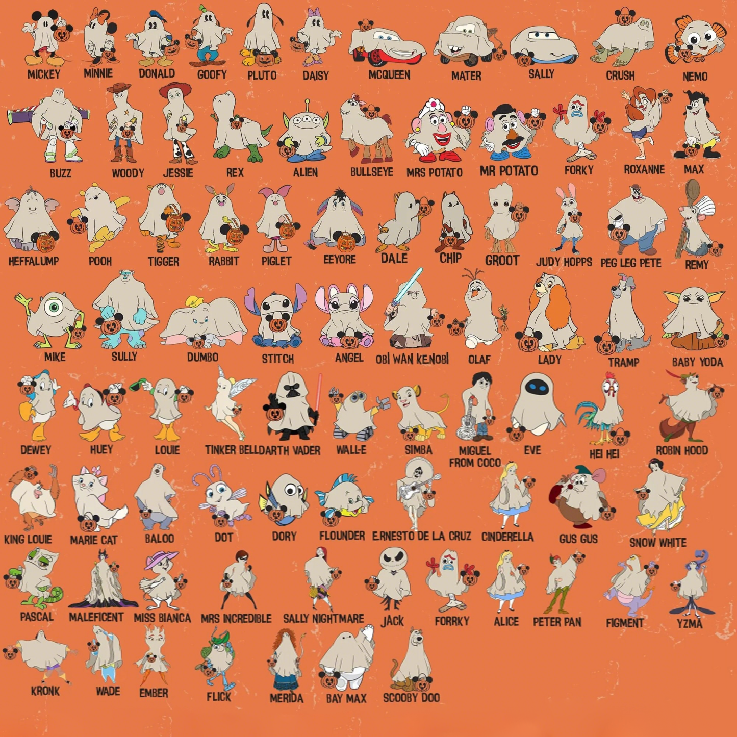 Customize Disney Characters Halloween T-Shirt
