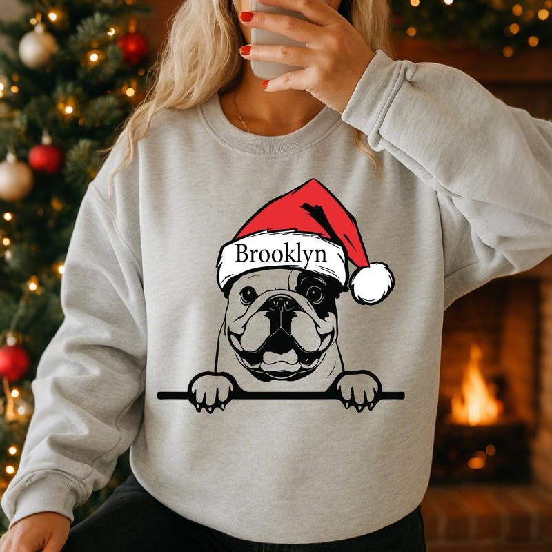 Custom Santa Hat Dogs Sweatshirt