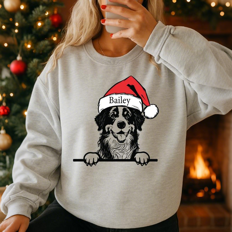 Custom Santa Hat Dogs Sweatshirt