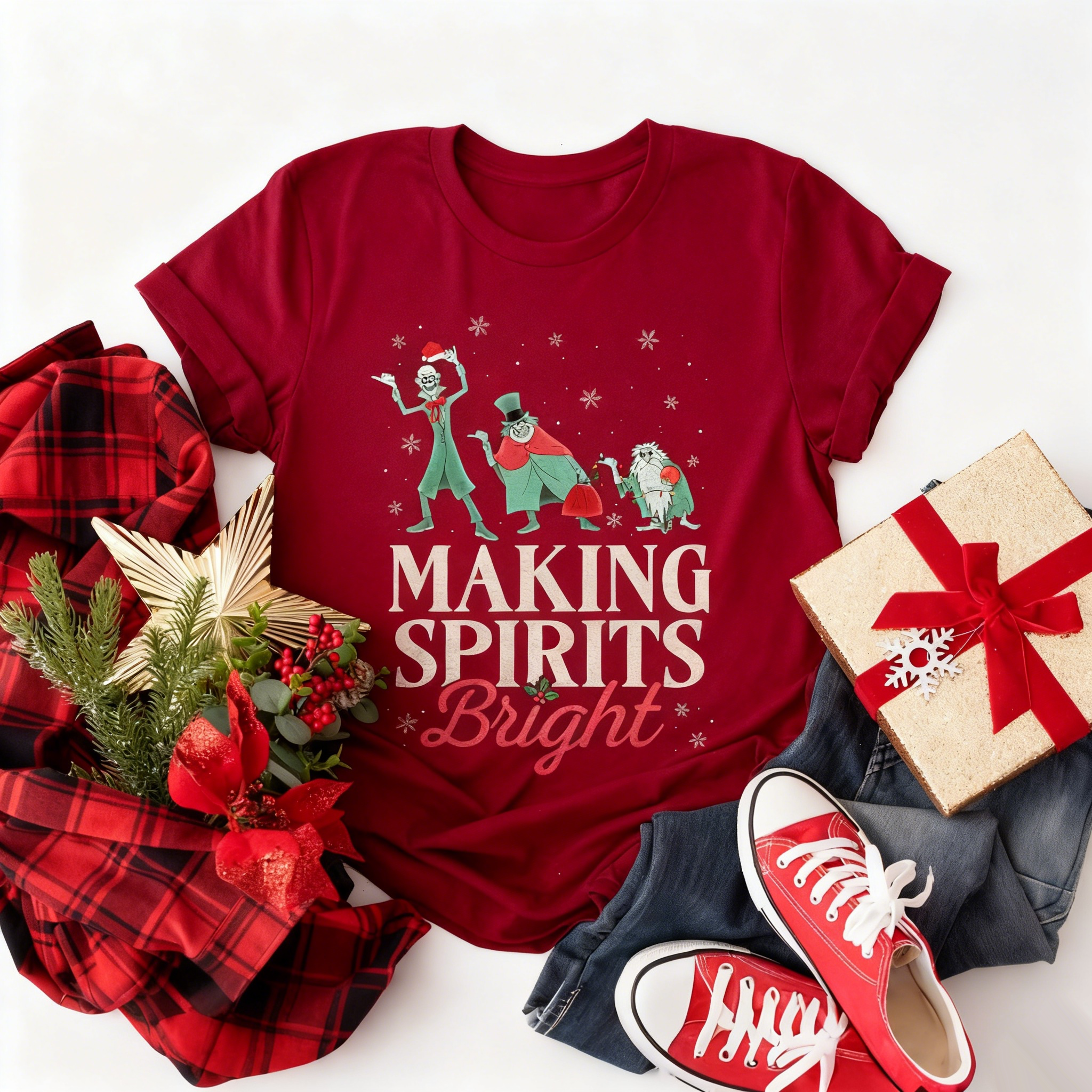 Making Spirits Bright Hitchhiking Ghosts T-Shirt