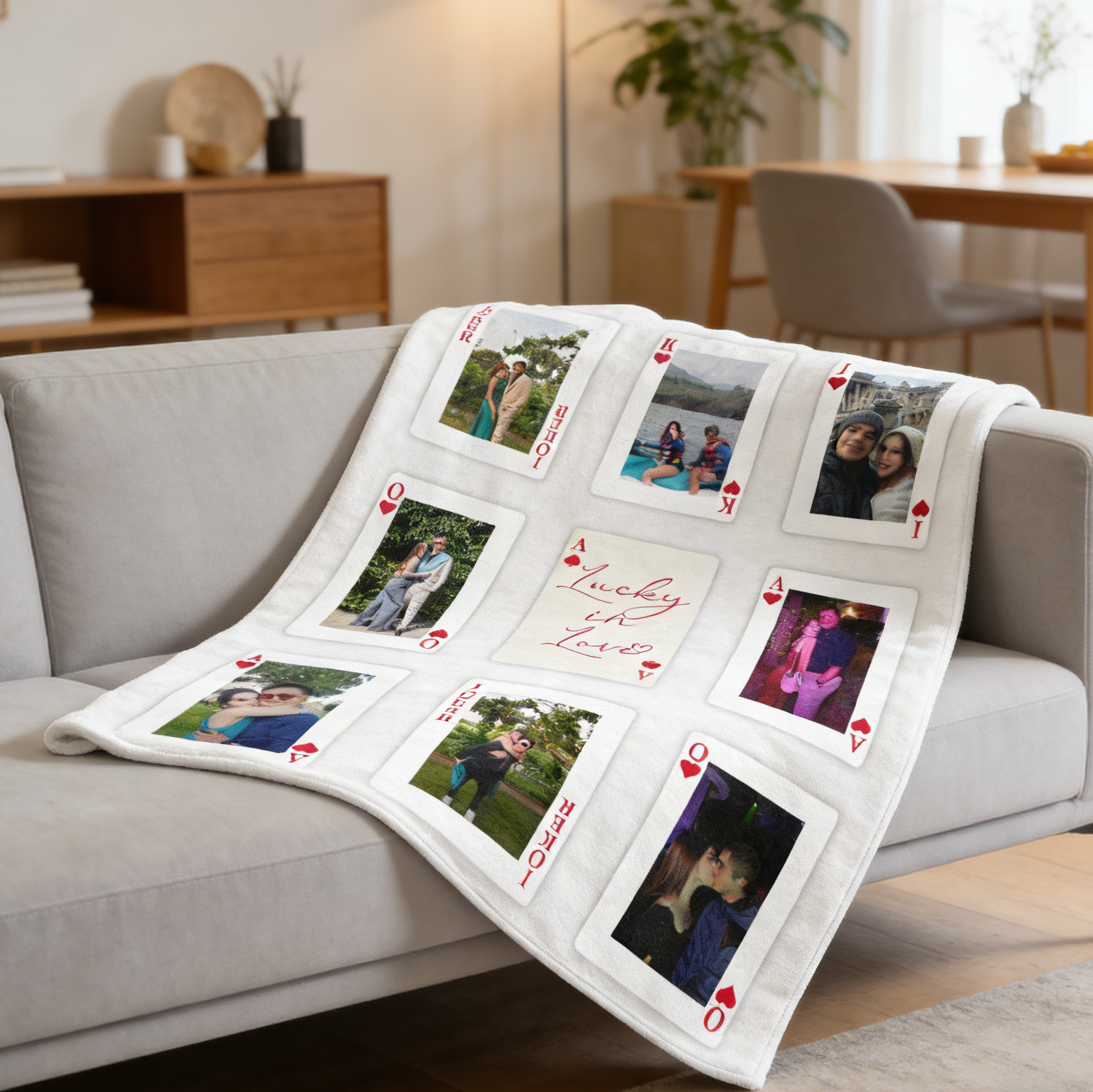 Custom Photo Playing Cards Blanket 🂡