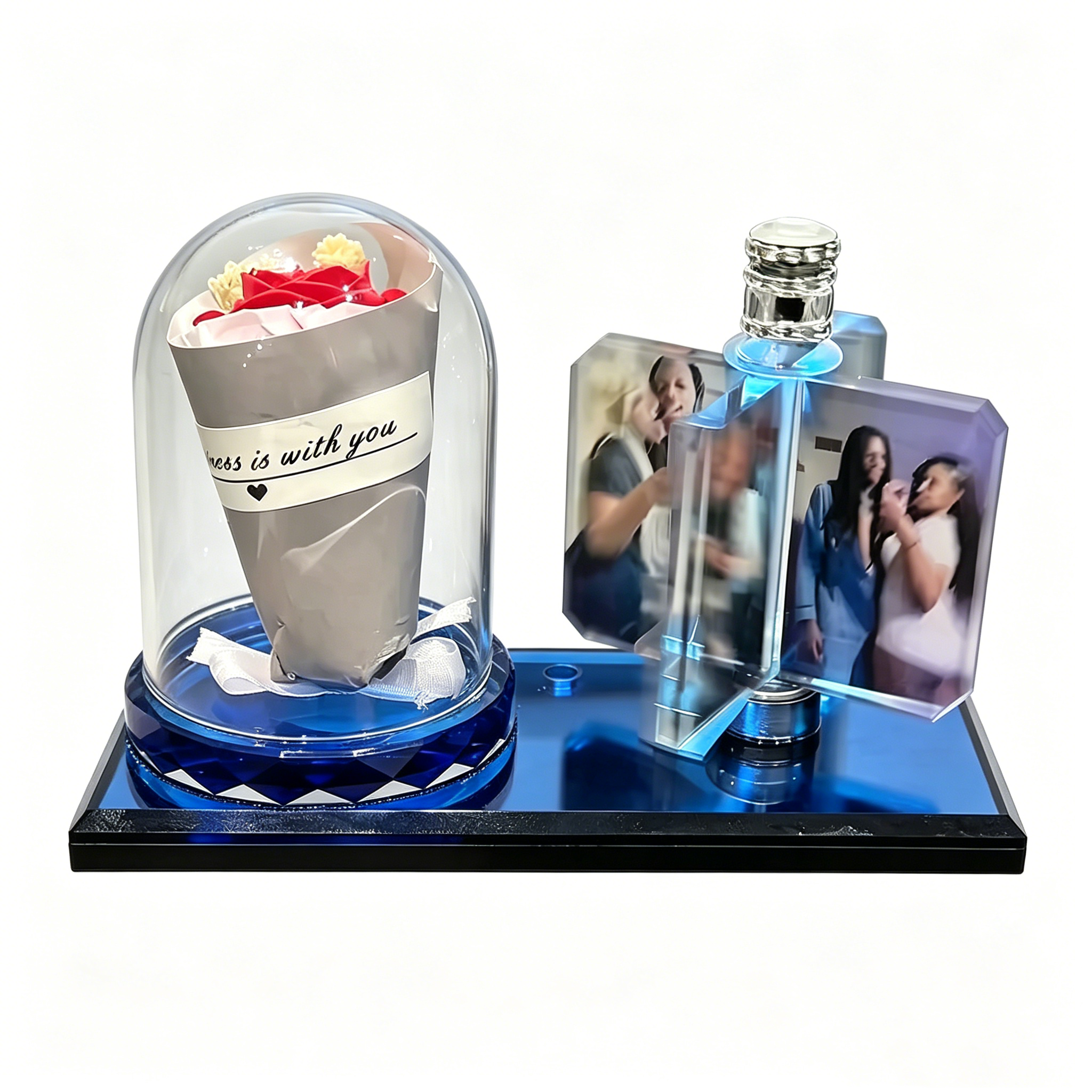 Eternal Rose & Custom Photo Rotating Keepsake Gift