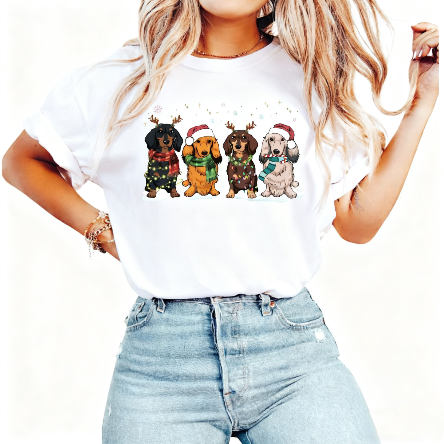 Scarf Dachshund Christmas Sweatshirt