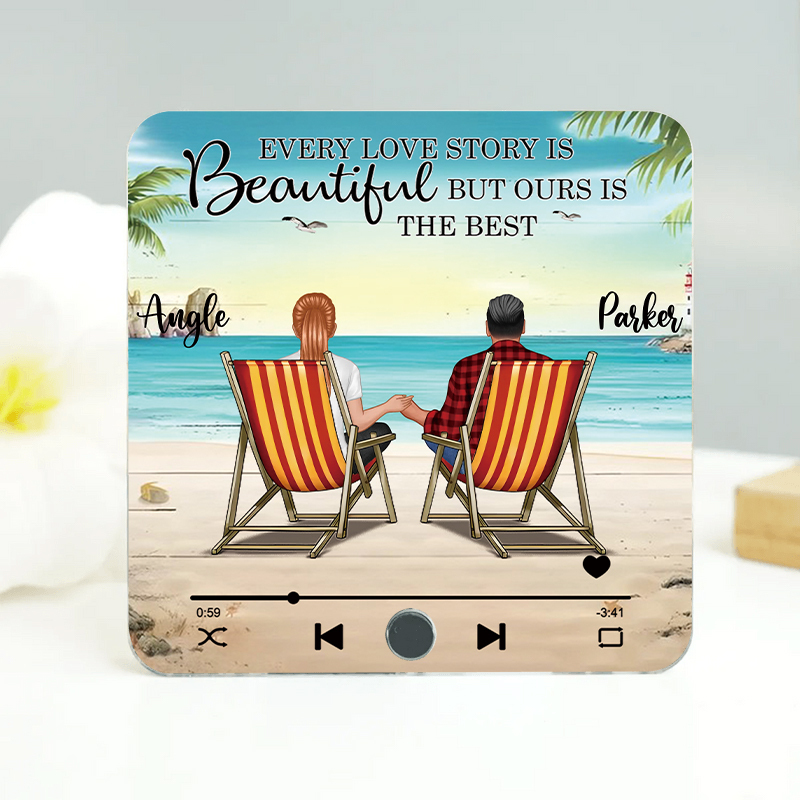 You & Me Beach Love Custom Acrylic Music Magnet