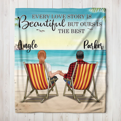 You & Me Beach Love Custom Blanket