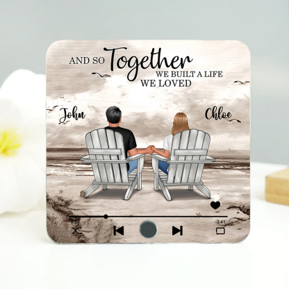 You & Me Beach Love Custom Acrylic Music Magnet