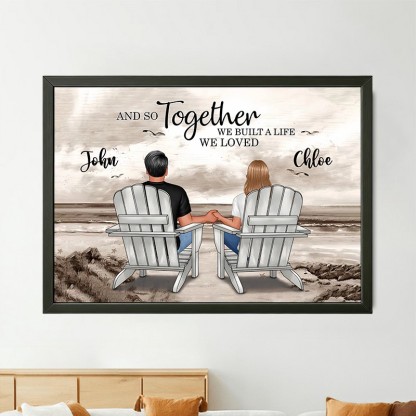 You & Me Beach Love Custom Frame Wall Art