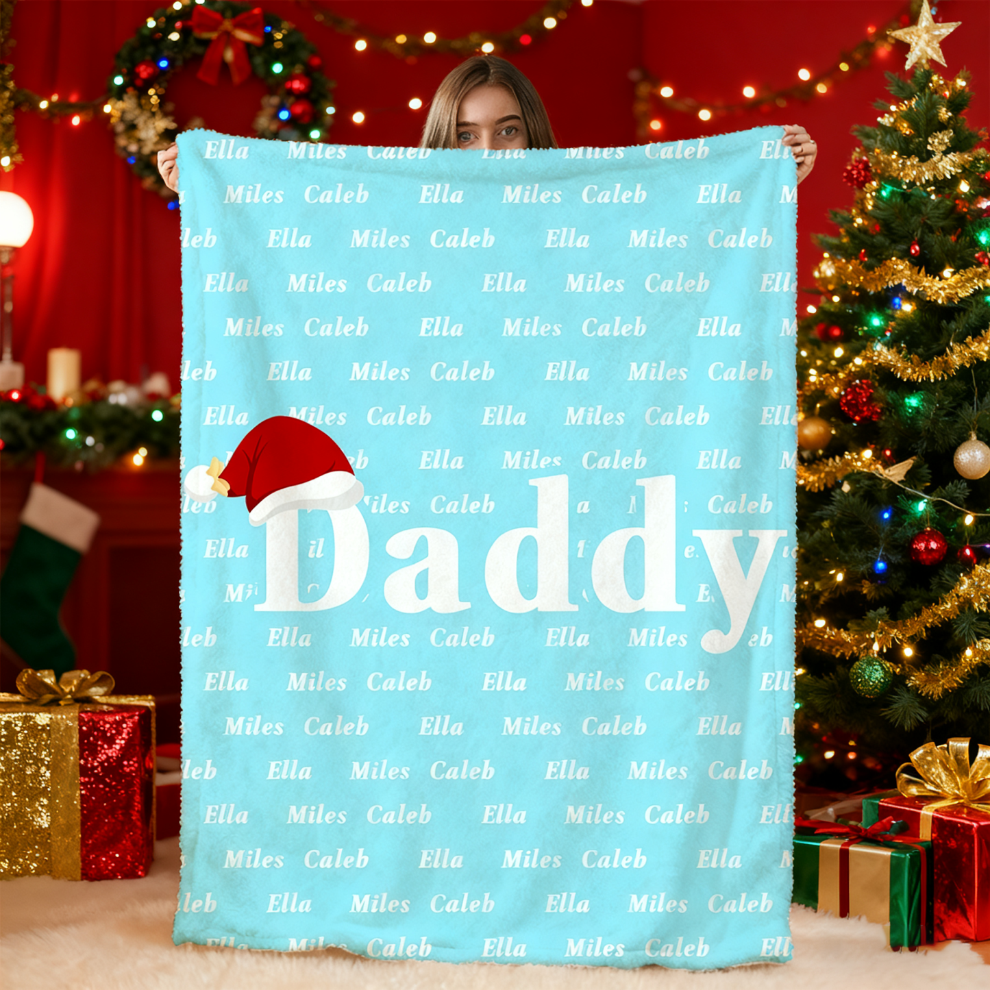 Custom MAMA Christmas Blanket with Your Family Names