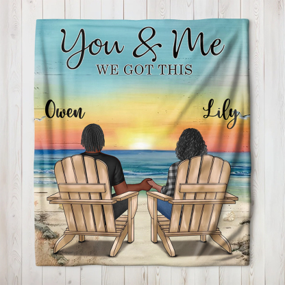 You & Me Beach Love Custom Blanket