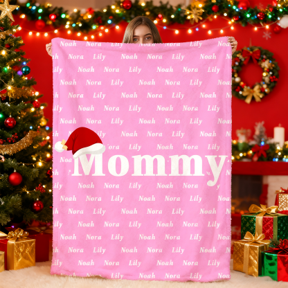 Custom MAMA Christmas Blanket with Your Family Names