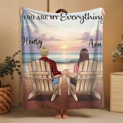 You & Me Beach Love Custom Blanket