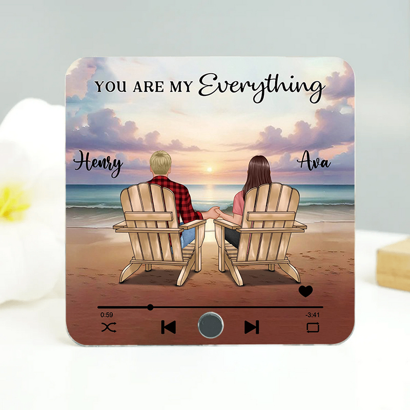 You & Me Beach Love Custom Acrylic Music Magnet