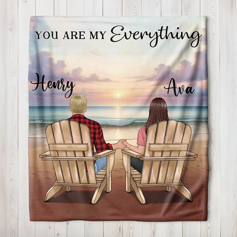 You & Me Beach Love Custom Blanket