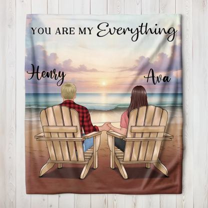You & Me Beach Love Custom Blanket