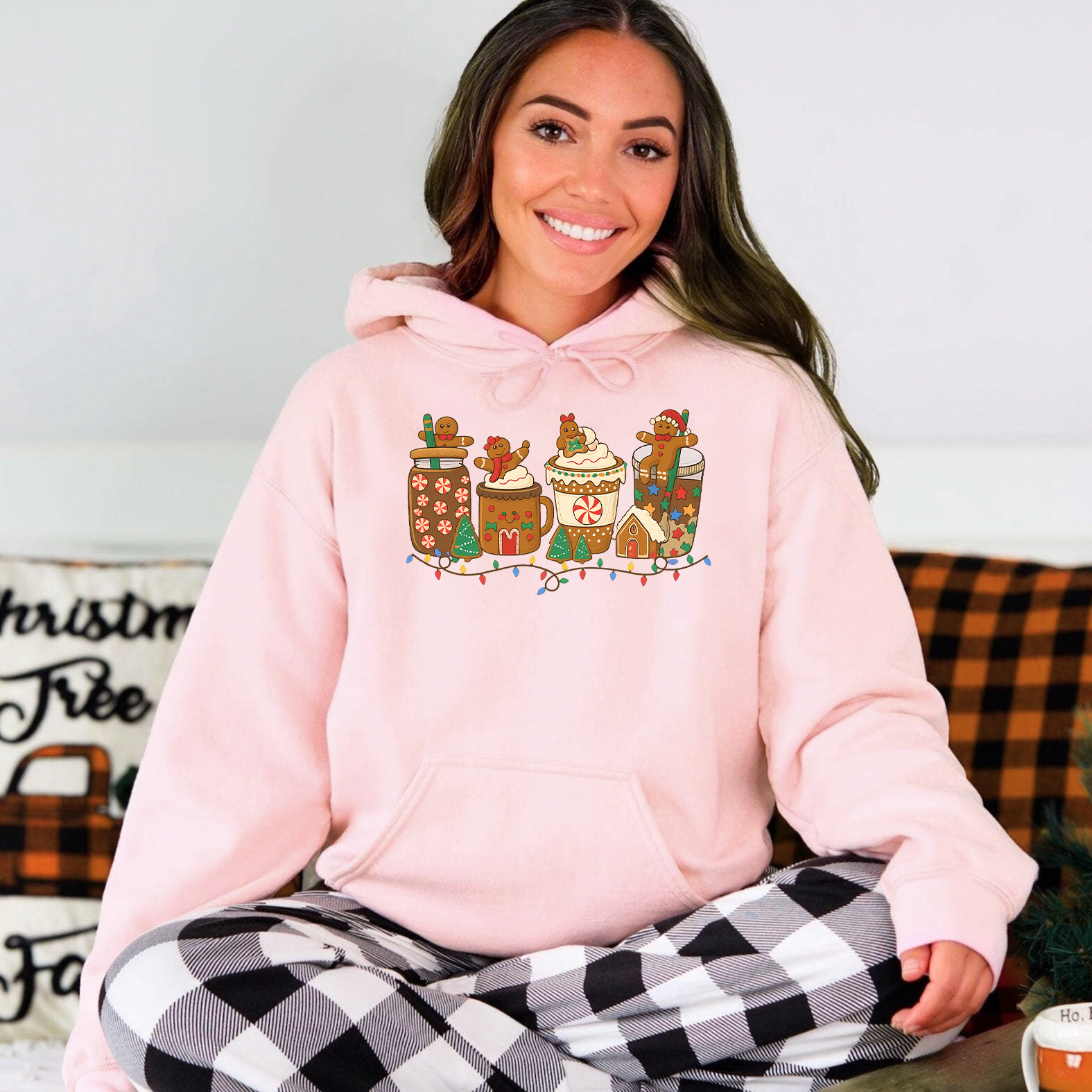 Christmas Gingerbread Print Sweatshirt