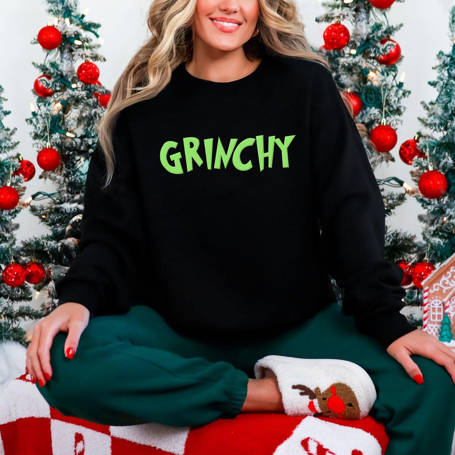 Grinchy Lime Green Christmas Sweatshirt