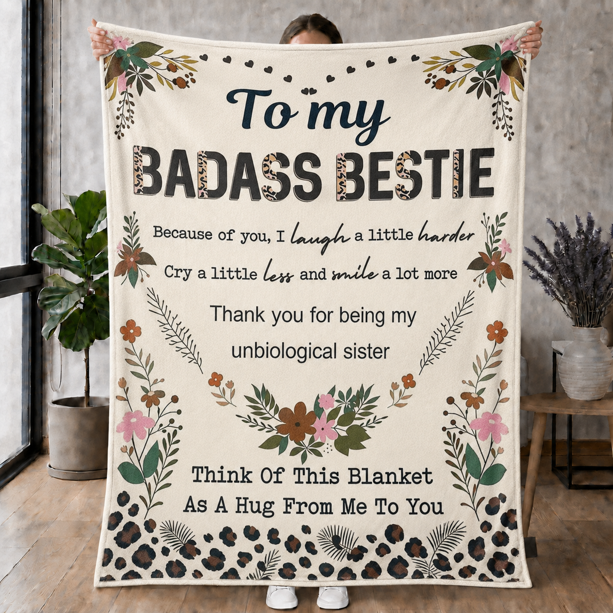 To My Badass Bestie Quote Blanket