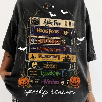 Vintage VHS Movie Halloween Tee for Spooky Season