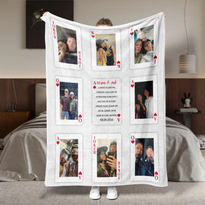 Custom Photo Playing Cards Blanket 🂡