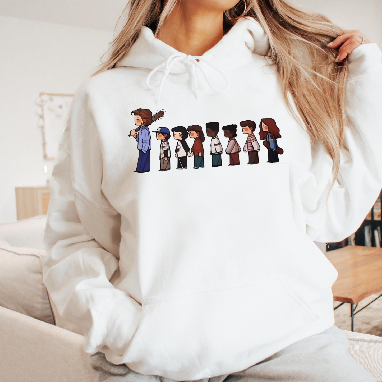 Stranger Things 5 Characters Cartoon Sweatshirt