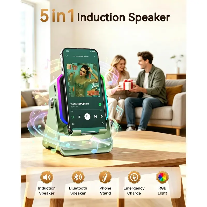 5-in-1 Multifunctional Phone Stand with Wireless Speaker