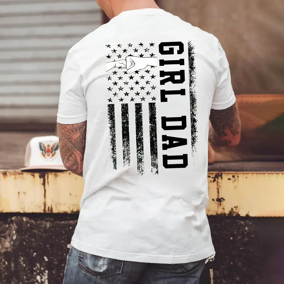 Girl Dad Crew Tee – Cool Dad Graphic T-Shirt for Proud Girl Dads & Dad-To-Be Gifts 