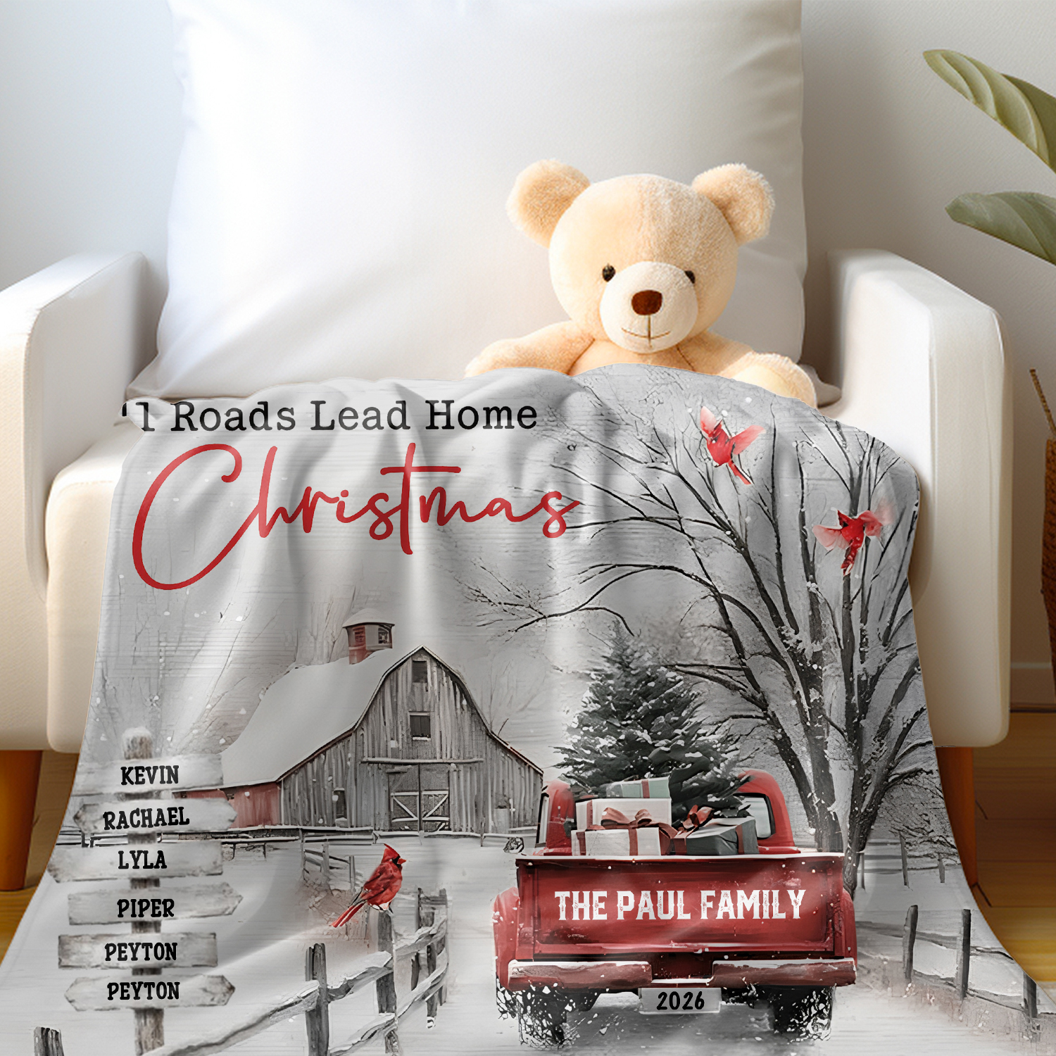 Custom All Roads Lead Home at Christmas Blanket