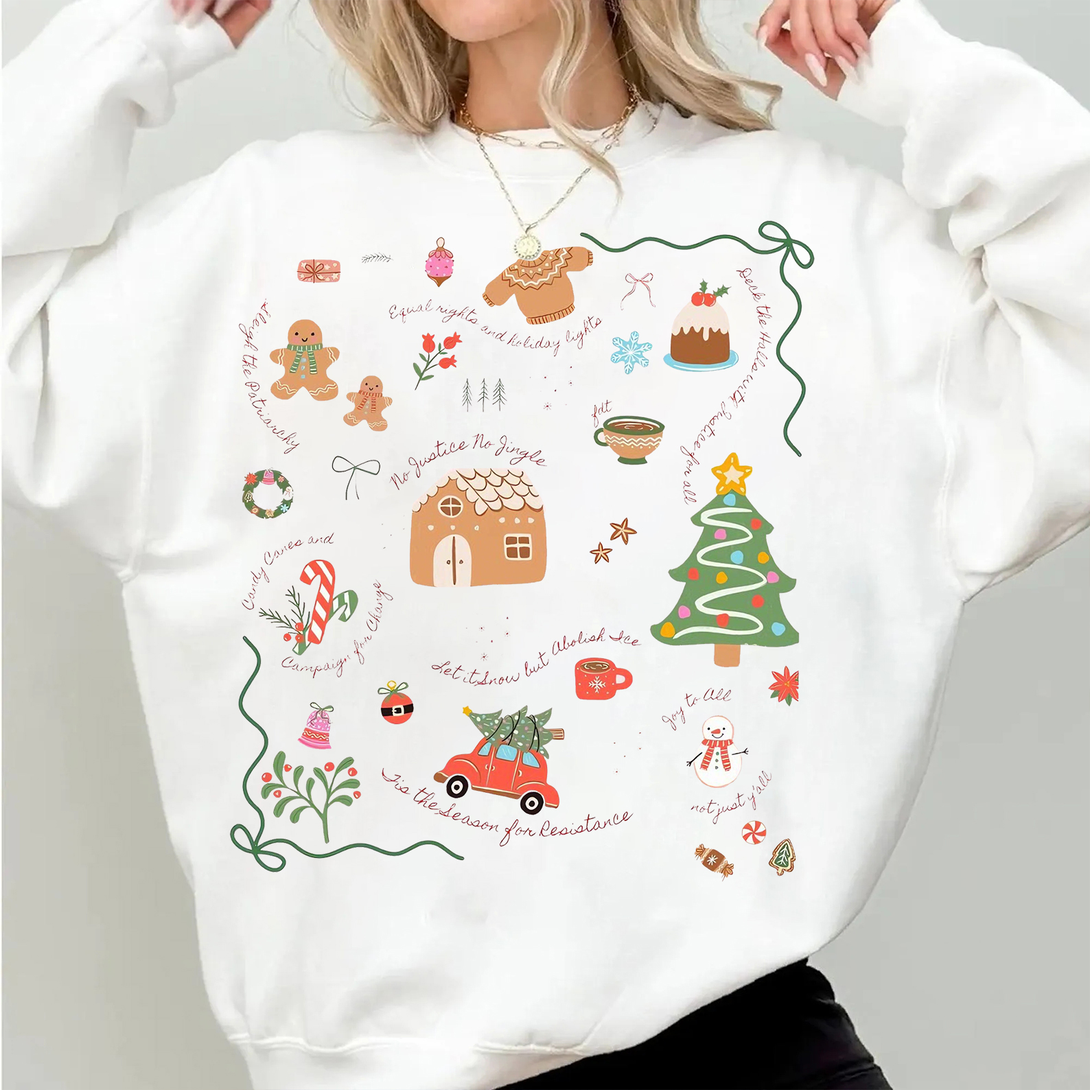 Doodle Christmas Liberal Values Sweatshirt