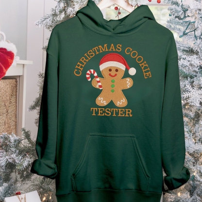 Gingerbread Bakery and Tester Embroidery Christmas Crewneck