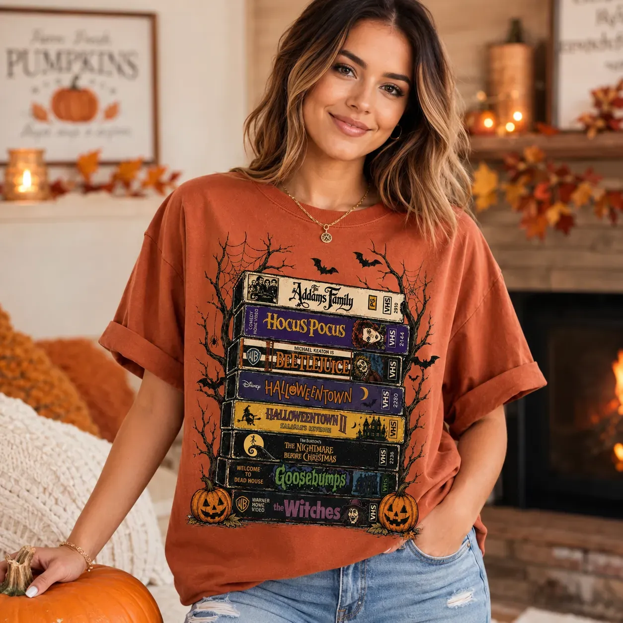 Vintage VHS Movie Halloween Tee for Spooky Season