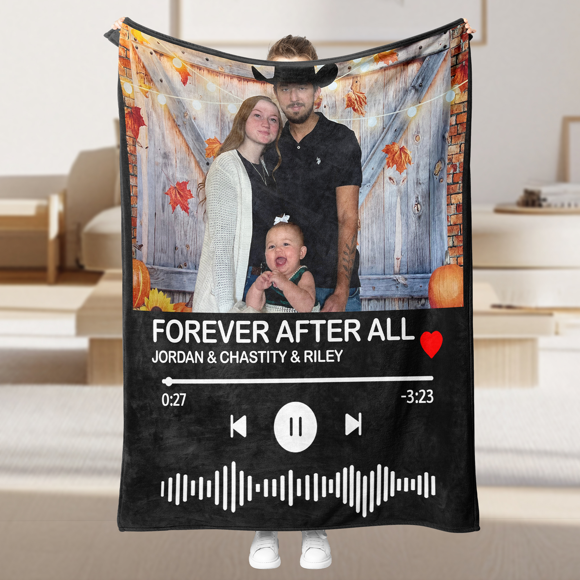 Personalized Father's Day Blanket with Photo & Song
