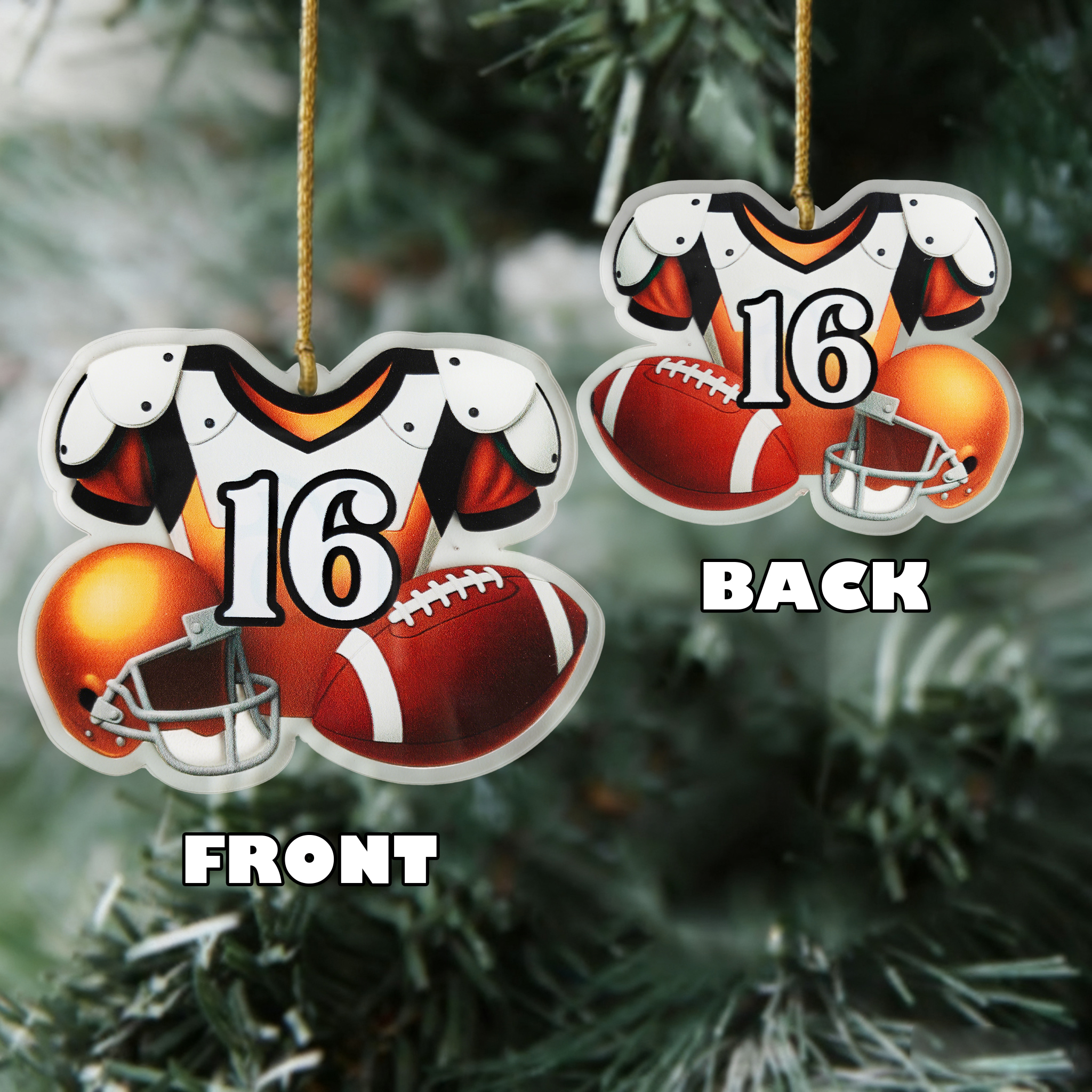 Personalized American Football Christmas Ornaments
