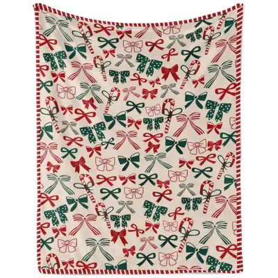 Bow Theme Christmas Blanket