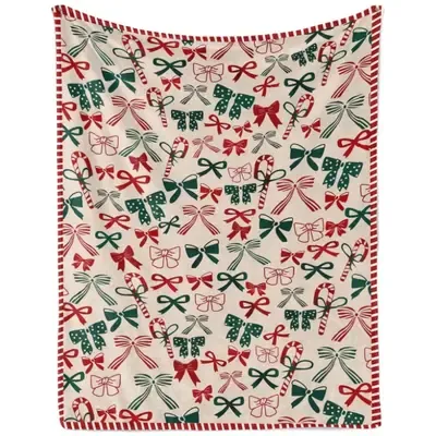 Bow Theme Christmas Blanket