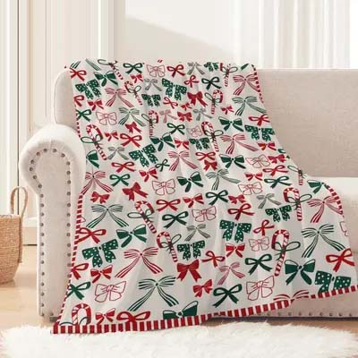 Bow Theme Christmas Blanket