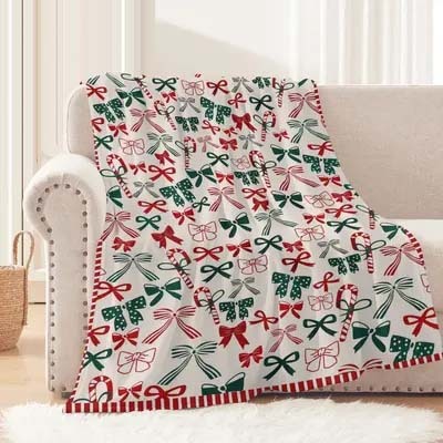 Bow Theme Christmas Blanket