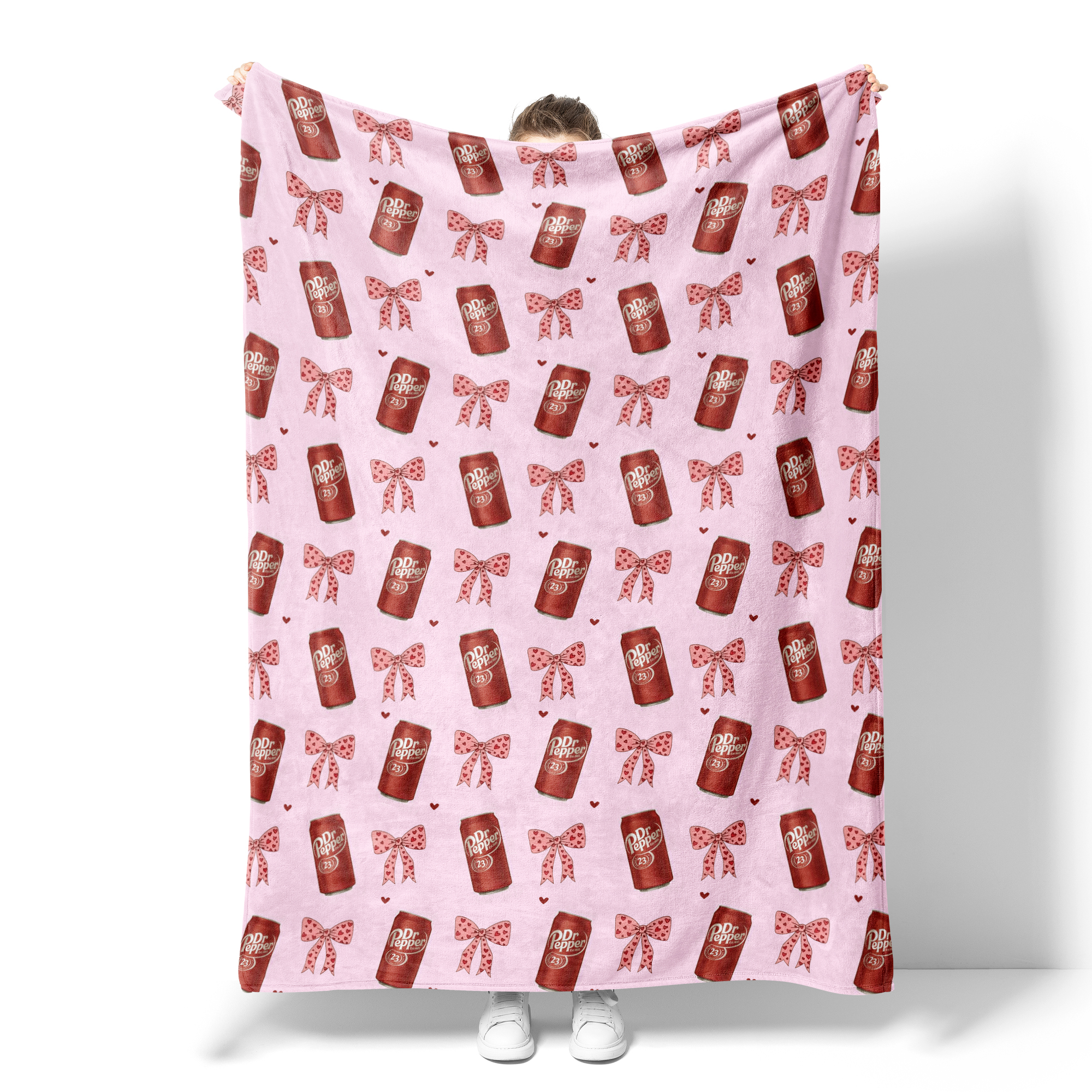 Dr Pepper with Coquette Bow Blanket