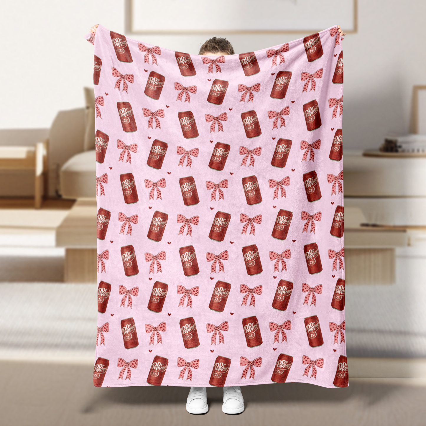 Dr Pepper with Coquette Bow Blanket