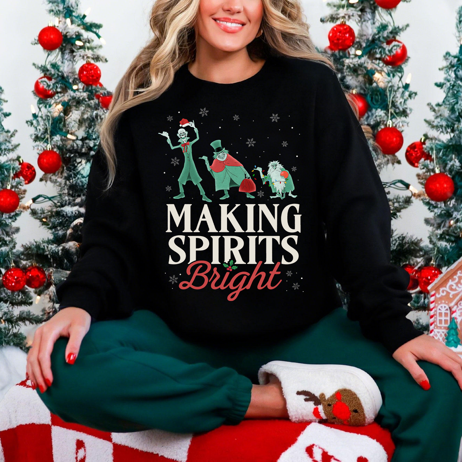 Making Spirits Bright Hitchhiking Ghosts Sweatshirt