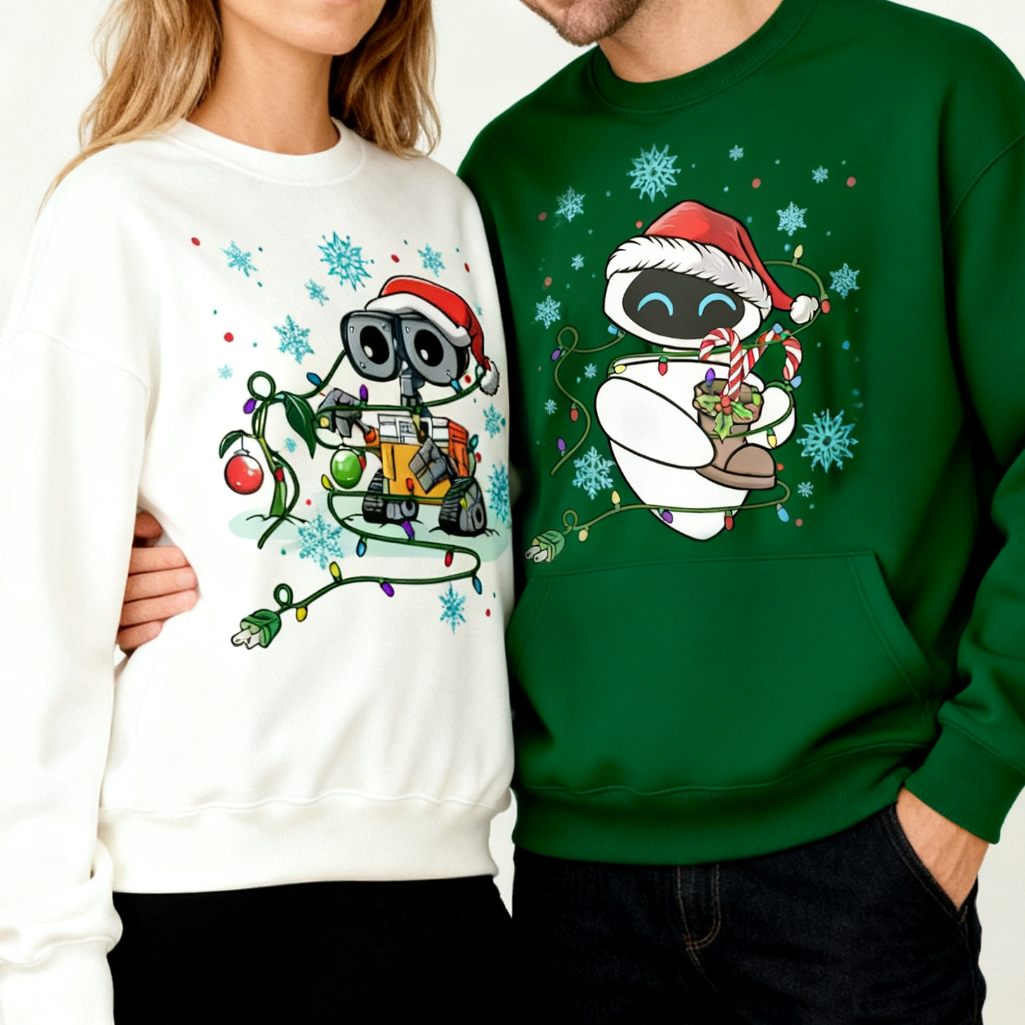 Cartoon Movie Characters Inspired Christmas Lights Matching T-Shirt