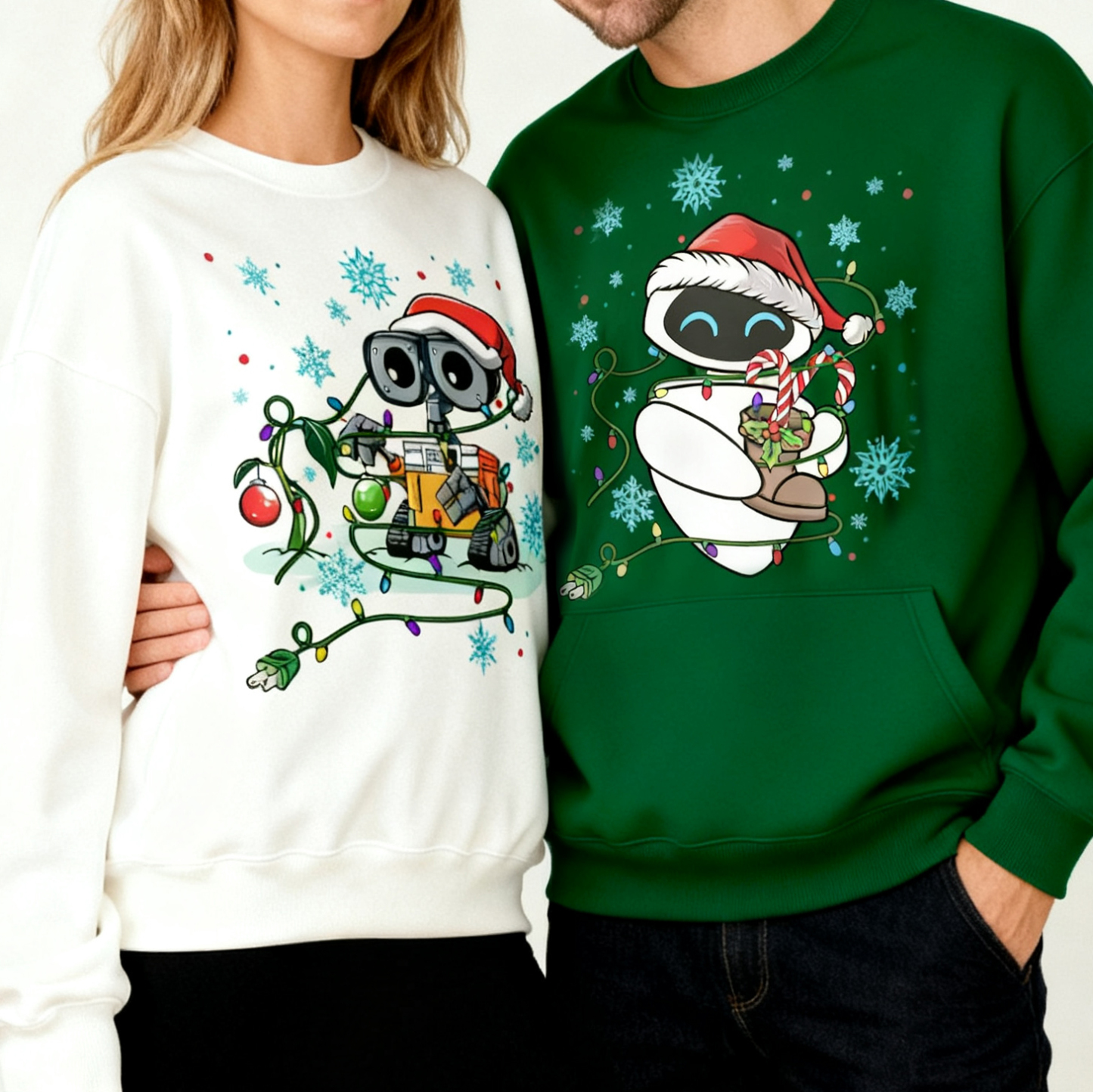 Cartoon Movie Characters Inspired Christmas Lights Matching T-Shirt