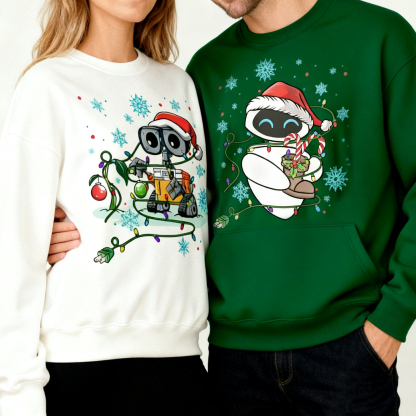 Cartoon Movie Characters Inspired Christmas Lights Matching T-Shirt